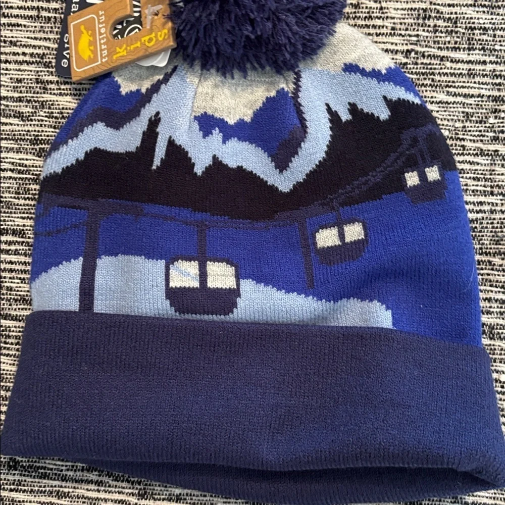 Turtle Fur | Blue Gondy Pom Beanie Winter Hat